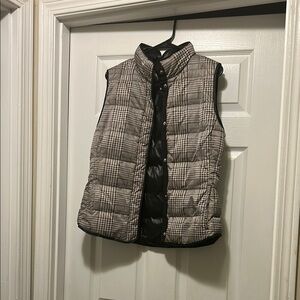 Banana Republic Black and Gray Plaid Vest